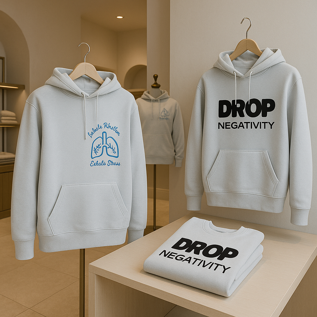 Inhale Rhythm, Exhale Stress Hoodie – SoIndigo Limited Edition