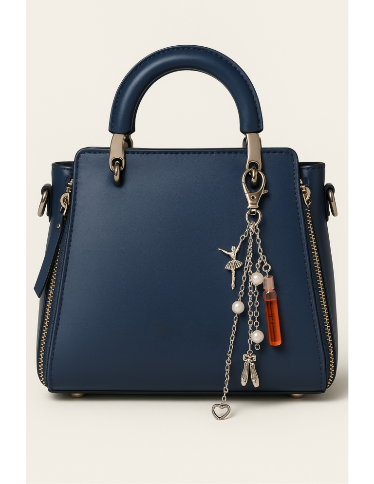 Heart & Motion Beaded Chain Bag Charm | Dance-Inspired Keychain Accessory