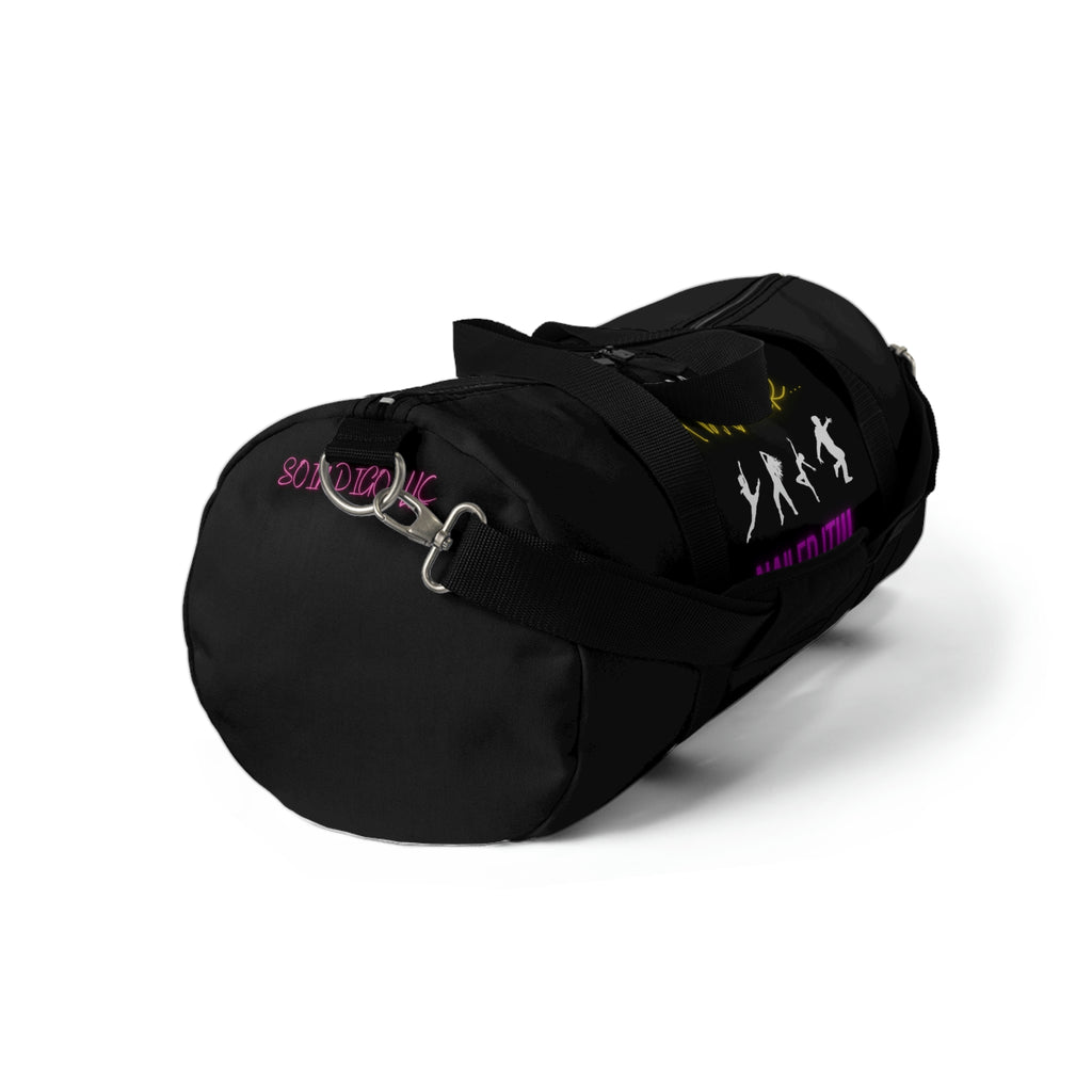 I Am a Dancer | Black Duffel Bag with Customized Design | Name Tag Inside | Great for Dance Studio | Light Travels | On-The-Go | Easy to Carry Duffel Bag