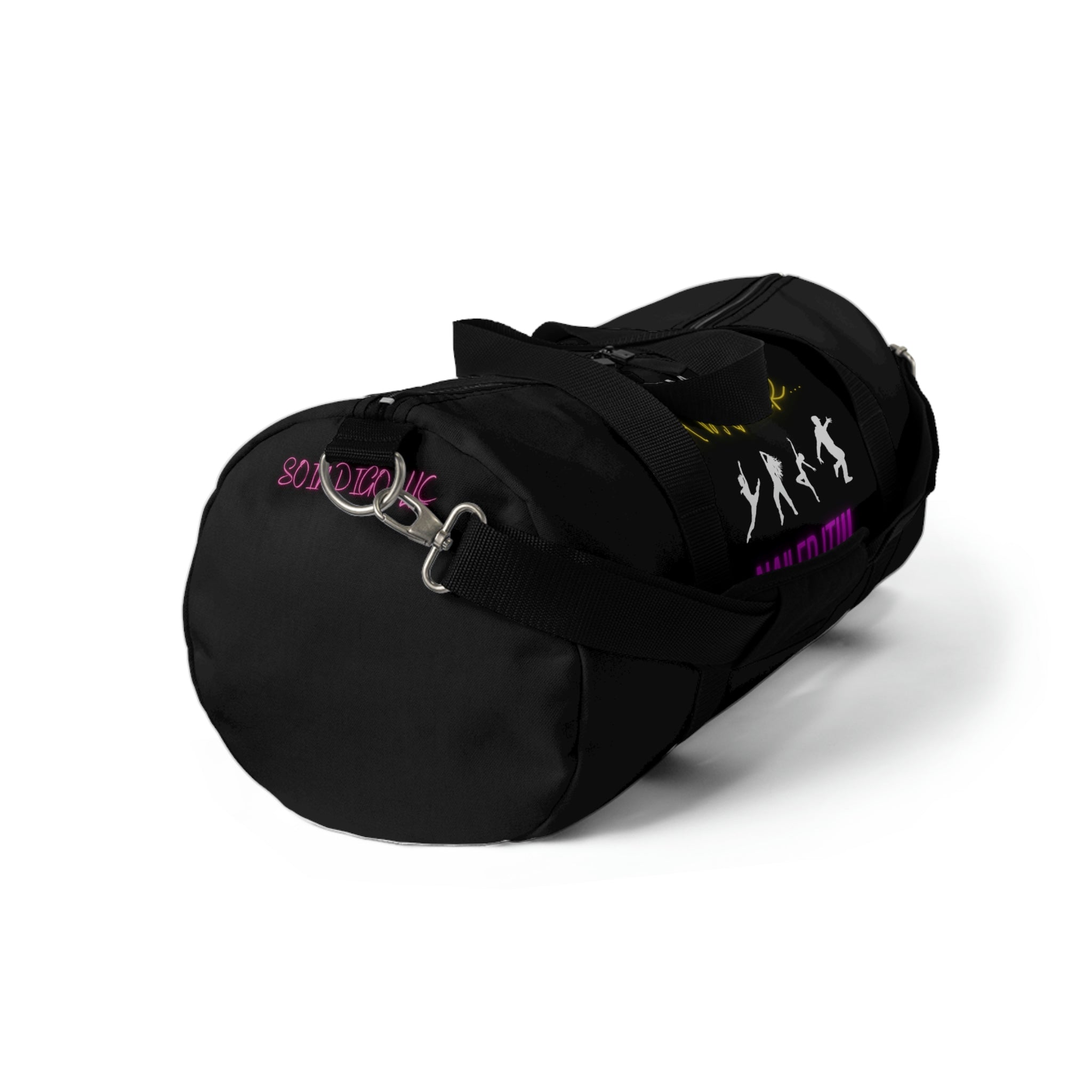 I Am a Dancer | Black Duffel Bag with Customized Design | Name Tag Inside | Great for Dance Studio | Light Travels | On-The-Go | Easy to Carry Duffel Bag