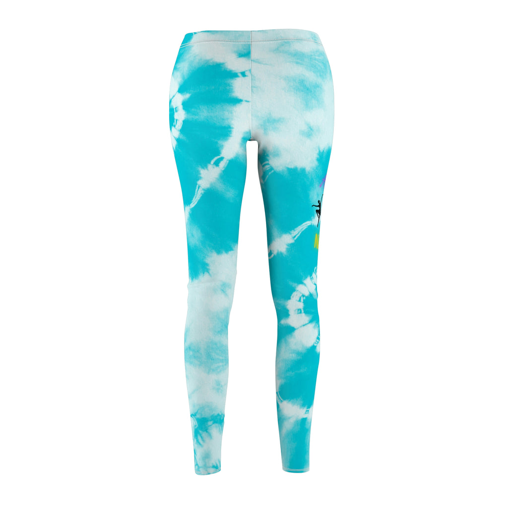 Blue and White | Tie-Dye | I Am a Dancer | Nailed It (Yellow) | Custom Design | Casual Leggings | Women's Cut & Sew Casual Leggings